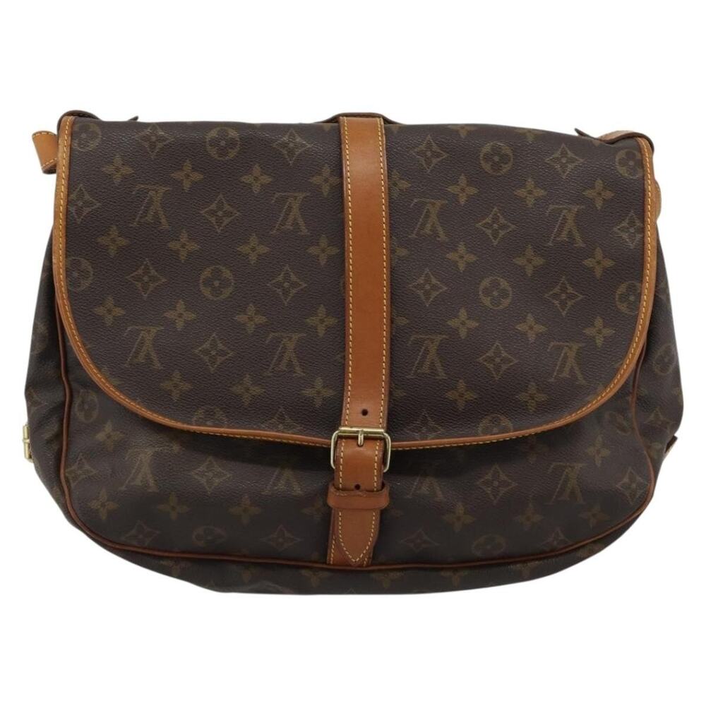 Louis Vuitton Monogram Saumur 35 Shoulder Bag Brown
